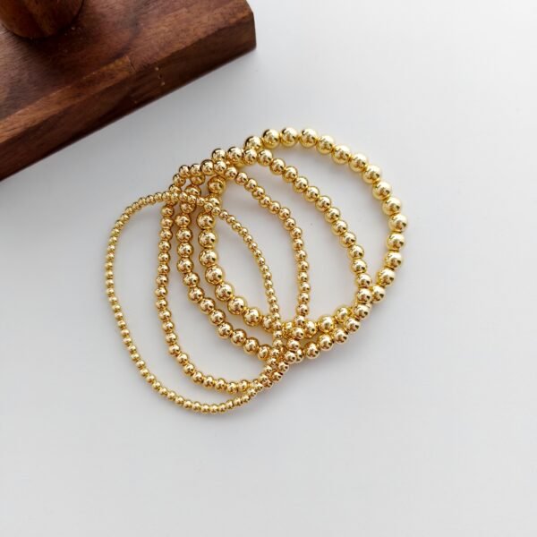 Anti-Tarnish 14K Gold Beaded Bracelet Set -S21