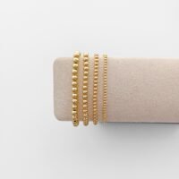 Anti-Tarnish 14K Gold Beaded Bracelet Set -S21