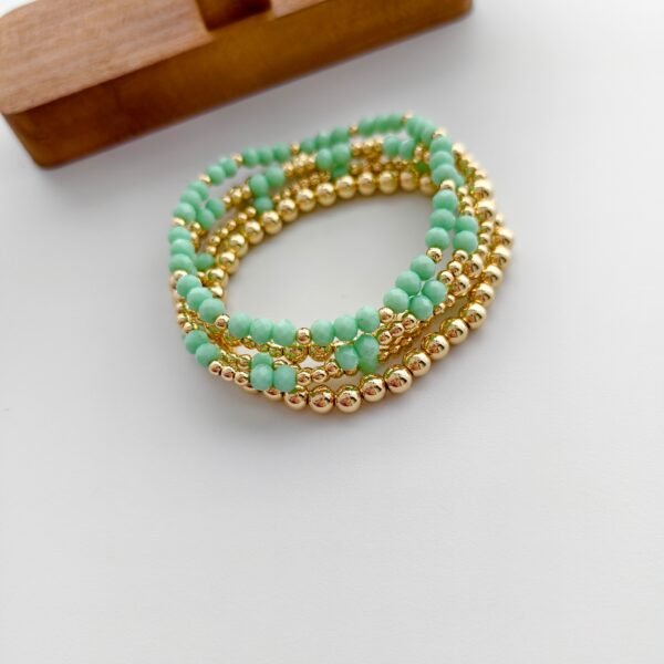 S03-1 Anti-Tarnish 14K Gold Beaded Bracelet Set -S23
