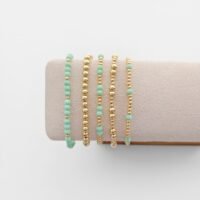 Anti-Tarnish 14K Gold Beaded Bracelet Set -S23