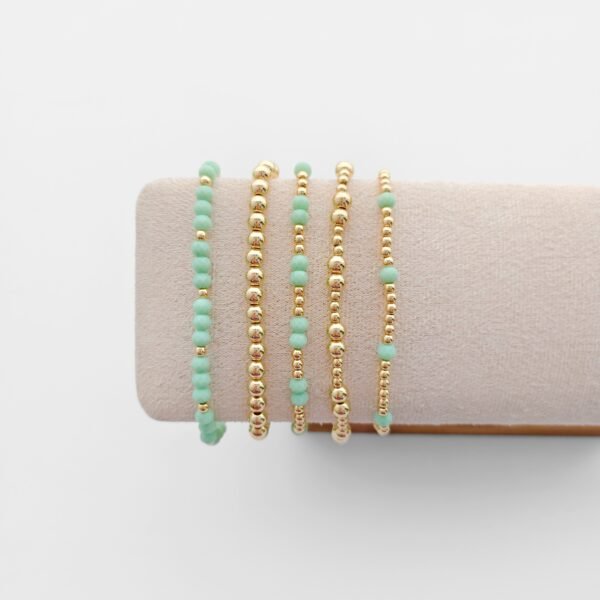 S03 Anti-Tarnish 14K Gold Beaded Bracelet Set -S23