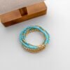 S04 Anti-Tarnish 14K Gold Beaded Bracelet Set -S22