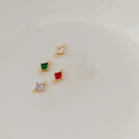 10001 14K Square Shaped Zircon Accessories-L17