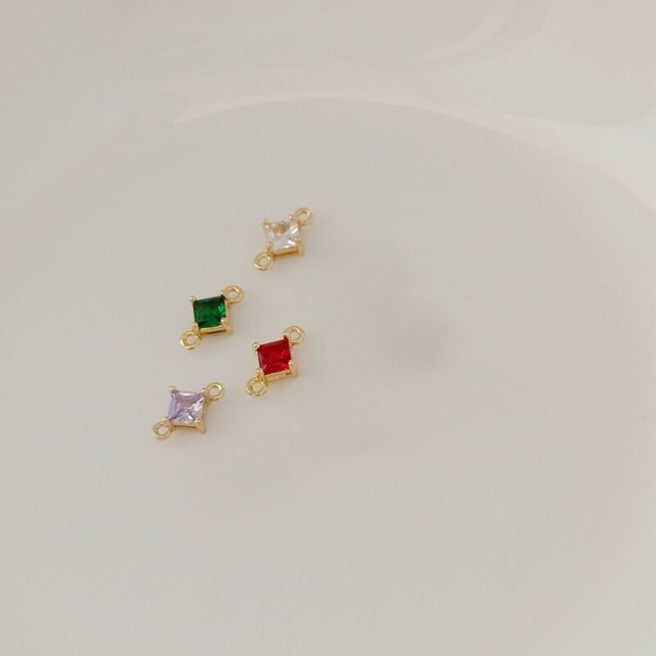 14K Square Shaped Zircon Accessories-L17