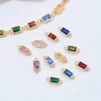 14K Rectangle Shaped Zircon Accessories-L18