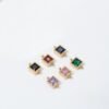 14K Simple Square Shaped Zircon Accessories-L21