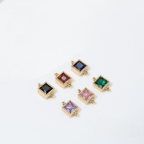 14K Simple Square Shaped Zircon Accessories-L21