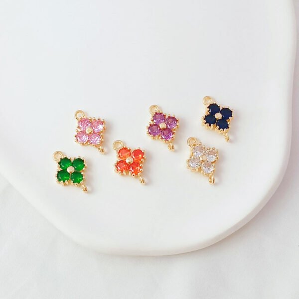 14K Four-Leaf Clover Zircon Accessories-L13