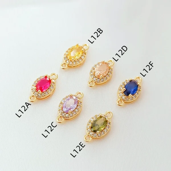 14K Oval Shaped Zircon Accessories-L12