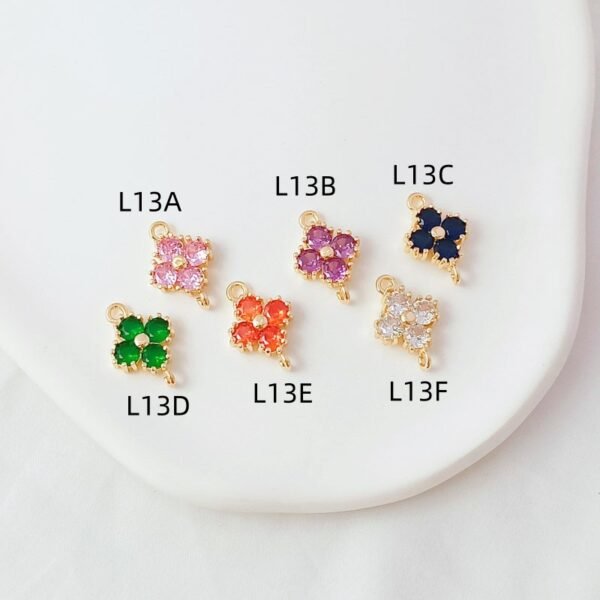 14K Four-Leaf Clover Zircon Accessories-L13