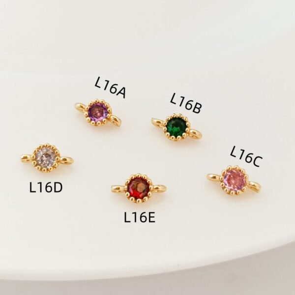L16-N 14K Simple Round Shaped Zircon Accessories-L16
