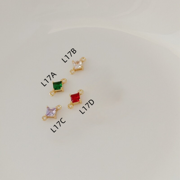 14K Square Shaped Zircon Accessories-L17