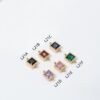14K Simple Square Shaped Zircon Accessories-L21