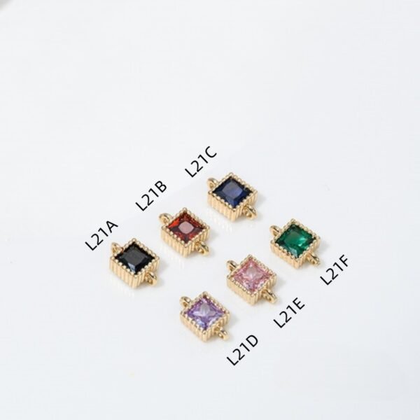 14K Simple Square Shaped Zircon Accessories-L21
