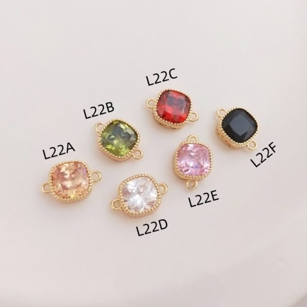 14K Square Zircon Accessories-L22