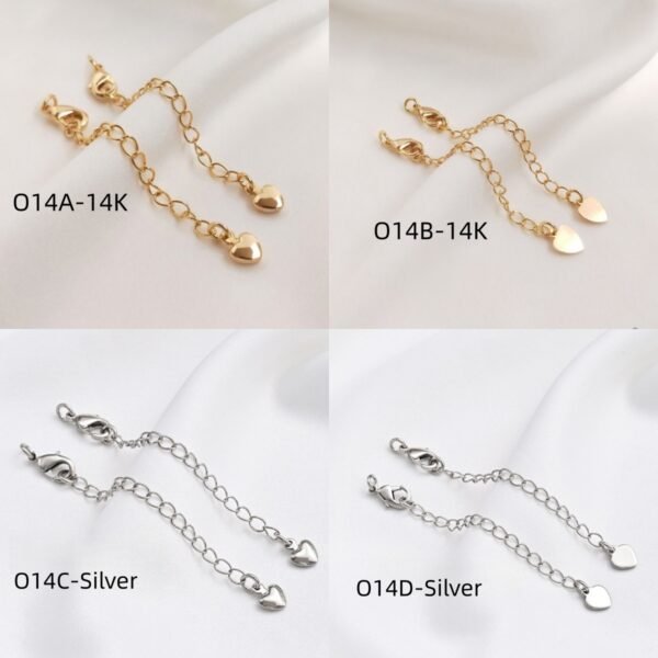 O14-N Anti-Tarnish Heart Shaped Extension Chains-O14