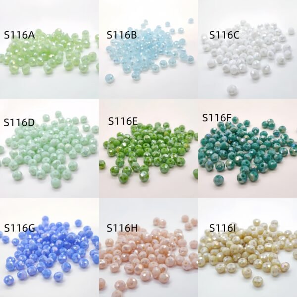 S116-N 6mm Faceted Sparkling Crystal Glass Beads-S116