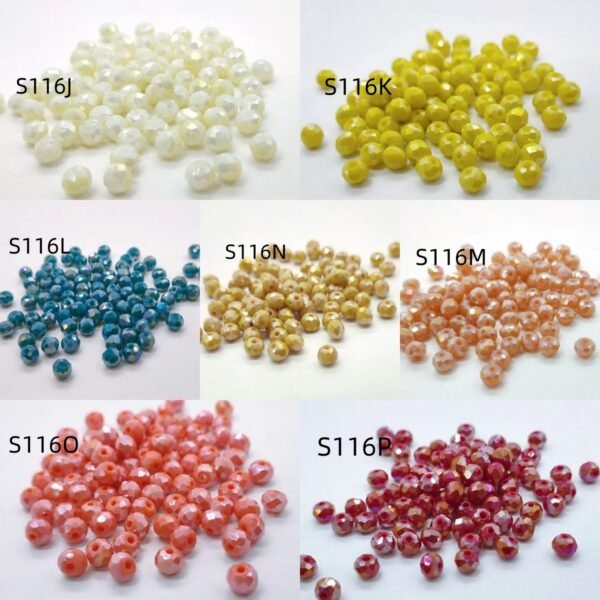 S116-N2 6mm Faceted Sparkling Crystal Glass Beads-S116