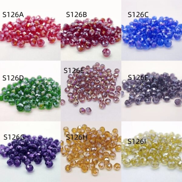 S126-N1 6mm Faceted Sparkling Crystal Glass Beads-S126