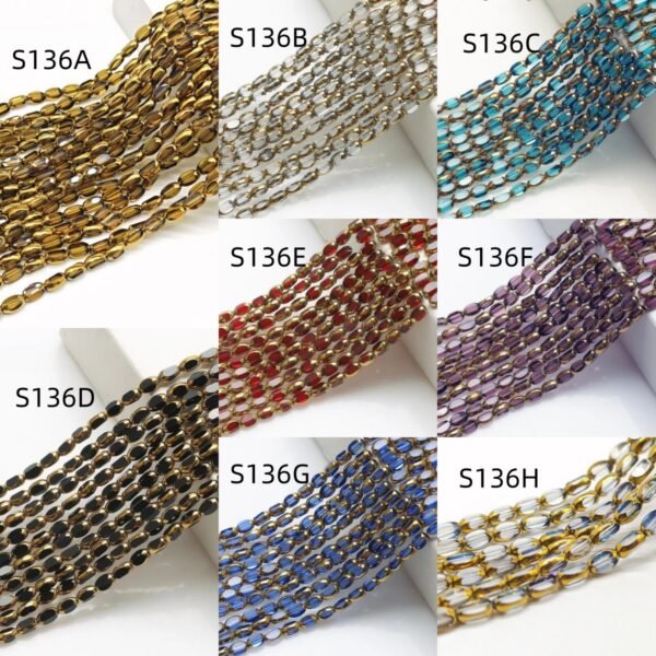 S136-N 6mm Gold Plated Rim Glass Beads-S136